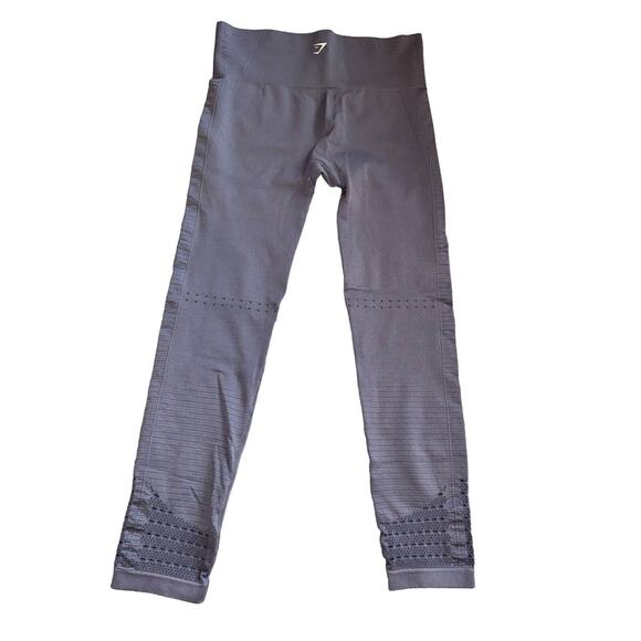 Gymshark‎ Energy Seamless Leggings M Perforated High Rise 7/8 Length Purple - Picture 5 of 6